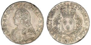 Louis XV - Ecu aux branches d'olivier 1726 B (Rouen)
