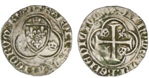 Charles VII - Blanc à la couronne (Ville Franche de Rouergue)