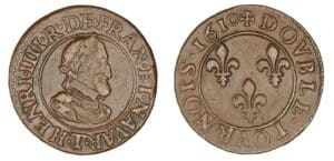 Henri IV - Double tournois 1610 T (Nantes)