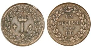 Un décime Louix XVIII 1814 BB.. (Strasbourg)
