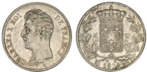 5 francs Charles X 1er type 1825 K (Bordeaux)