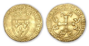 Charles VII - Demi-écu d'or à la couronne (Rouen)