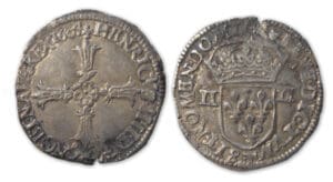 Henri IV - Quart d'écu croix feuillue 1604 T (Nantes)