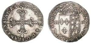 Henri IV - Quart d'écu de Navarre 1595 (Saint-Palais )