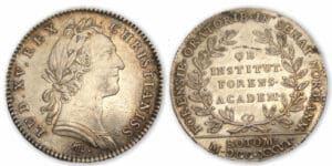 Louis XV - Jeton argent académie de Rouen 1726