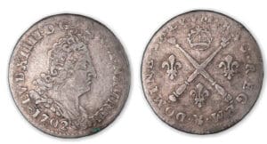 Louis XIV - 5 sols aux insignes 1702 B (Rouen)