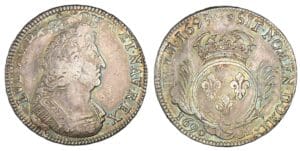 Louis XIV - Ecu aux Palmes 1695/4 W (Lille)