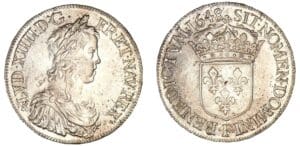 Louis XIV - Ecu à la mèche longue 1648 F (Angers) trésor de Montrichard