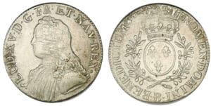 Louis XV - Ecu aux lauriers 17-- B (Rouen)