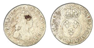 Louis XV - Dixième d'écu Vertugadin 1716 W (Lille)