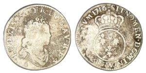 Louis XV - Dixième d'écu Vertugadin 1716 W (Lille)