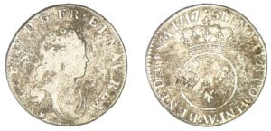 Louis XV - Dixième d'écu Vertugadin 1717 W (Lille)