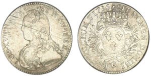 Louis XV - Demi-écu aux lauriers 1736 C (Caen)