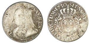 Louis XV - Cinquième d'écu aux lauriers 1730 B (Rouen)