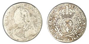 Louis XV - Dixième d'écu aux lauriers 1726 V (Troyes)