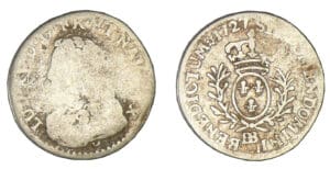 Louis XV - Vingtième d'écu aux lauriers 1727 BB (Strasbourg)