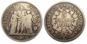 5 frs Union et Force An 11 L (Bayonne)