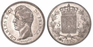 5 francs Charles X 2e type 1830 L (Bayonne).