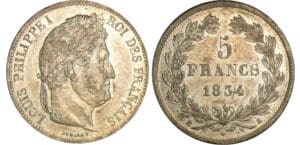 Louis-Philippe Ier (1830-1848) - 5 francs tête laurée 2ème type - 1834 K (Bordeaux)