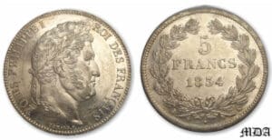 Louis-Philippe Ier (1830-1848) - 5 francs tête laurée 2ème type 1834 K (Bordeaux)