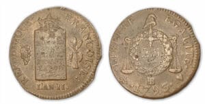 2 Sols aux Balances An II 1793 BB (Strasbourg)