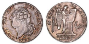 Ecu de 6 livres type FRANCOIS 1792 B (Rouen) 2e semestre.