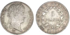 5 francs Napoléon revers Empire 1812 r (Rome)