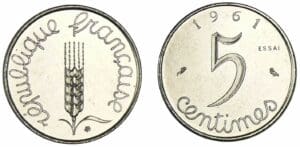 5 centimes Epi 1961 essai piéfort