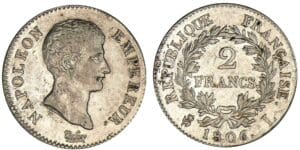 2 francs Napoléon Empereur 1806 L (Bayonne)