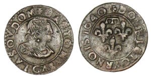 Dombes - Gaston d'Orléans - Double tournois 1640 (Trévoux)