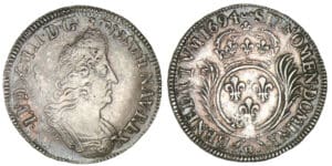 Louis XIV - Demi-écu aux palmes 1694 W (Lille)
