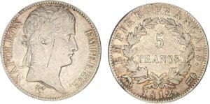 5 francs Napoléon revers Empire 1812 r (Rome)