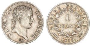 1 franc Napoléon revers Empire 1813 (Utrecht)