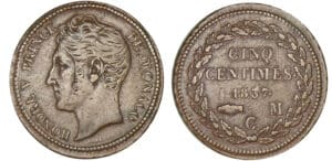 Monaco - Honoré V - 5 centimes 1837 MC