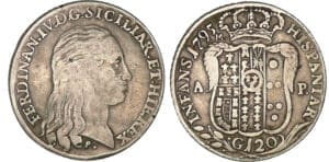 Italie - Naples - Ferdinand IV - Piastre de 120 grana 1795 P-AP