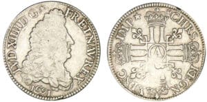 Louis XIV - Demi-écu aux 8 L 1er type 1691 A (Paris)
