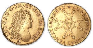 Louis XV - Louis d'or à la croix de Saint Esprit 1718 A (Paris).