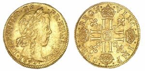 Louis XIV - Louis d'or à la mèche Longue 1652 B (Rouen) trésor de Montrichard