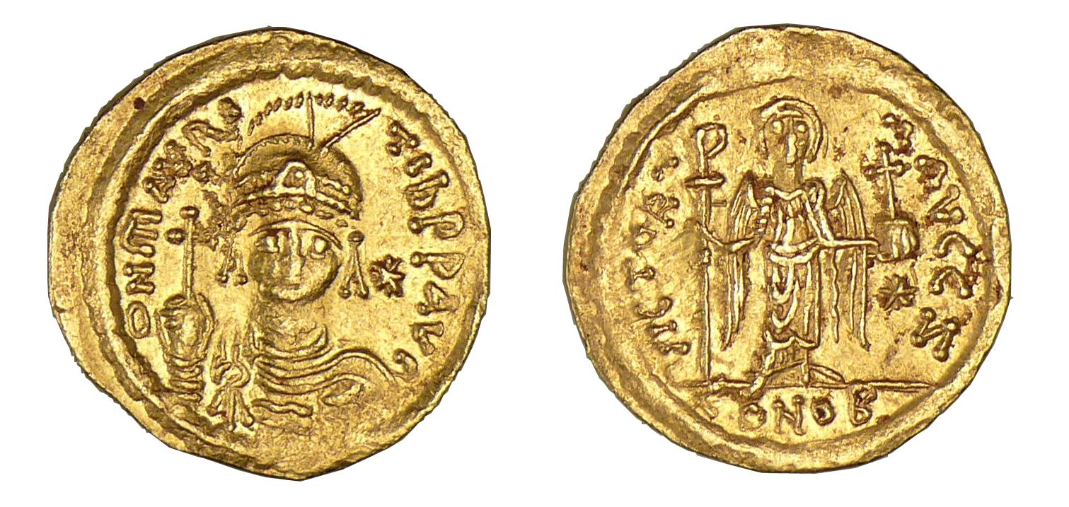 Maurice Tibère - Solidus réduit de 23 siliques (582-602, Constantinople) Maurice Tibère - Solidus réduit de 23 siliques (582-602, Constantinople)