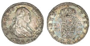 Espagne - Charles IV - real 1794 MF (Madrid)