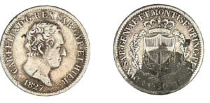 Italie - Règne de Sardaigne - Charles Felix - 50 centesimi 1827 (Turin)