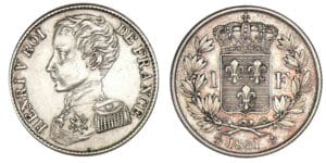 1 franc Henri V Comte de Chambord 1831