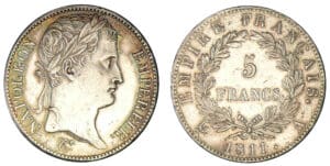 5 francs Napoléon revers Empire 1811 A (Paris)