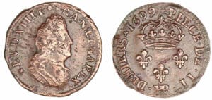 Louis XIV - Deux deniers de Strasbourg 1699 BB (Strasbourg)