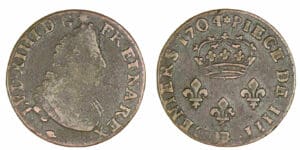 Louis XIV - Quatre deniers de Strasbourg 1704 BB (Strasbourg)