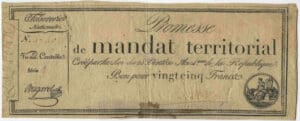 Promesse de mandat territorial - 25 francs - 28 ventôse an IV (18 mars 1796)