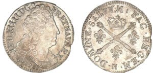 Louis XIV - 20 sols aux insignes 1707 H (La Rochelle)