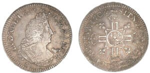 Louis XIV - Demi-écu aux 8 L du Béarn 2ème type 1704 (Pau)