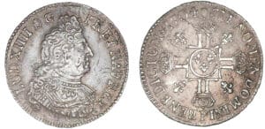 Louis XIV - Demi-écu aux 8 L - 2ème type 1704 P (Dijon)