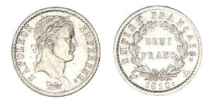 1/2 franc Napoléon revers Empire 1810 A (Paris)